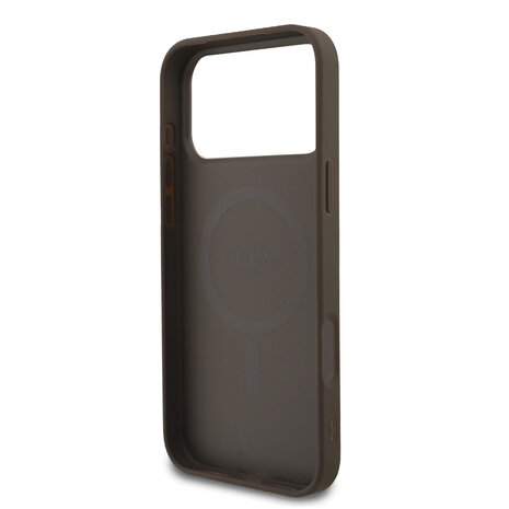 Guess Guess iPhone 17 Pro Max Back cover case - MagSafe - Small 4G & Classic Metal Logo - Brown