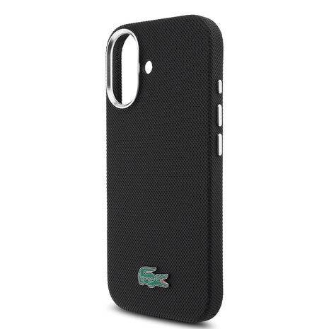 Lacoste Lacoste iPhone 16 Back cover coque - Noir - MagSafe - Metal Edges - Iconic Petit Pique Logo Lacoste Lacoste iPhone 16 Back cover coque - Noir - MagSafe - Metal Edges - Iconic Petit Pique Logo