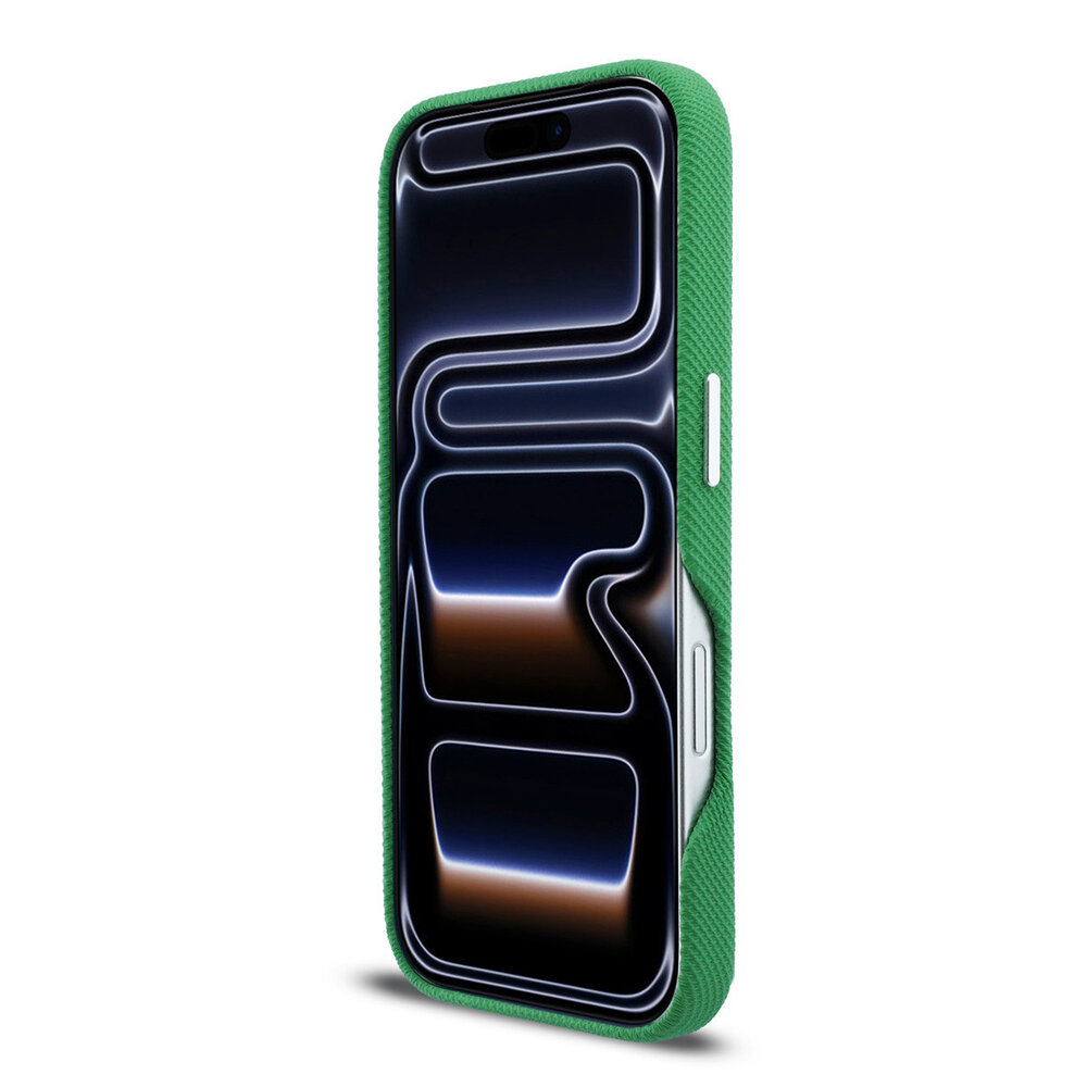 Lacoste Lacoste iPhone 16 Back cover coque - Estragon Green - MagSafe - Metal Edges - Iconic Petit Pique Logo