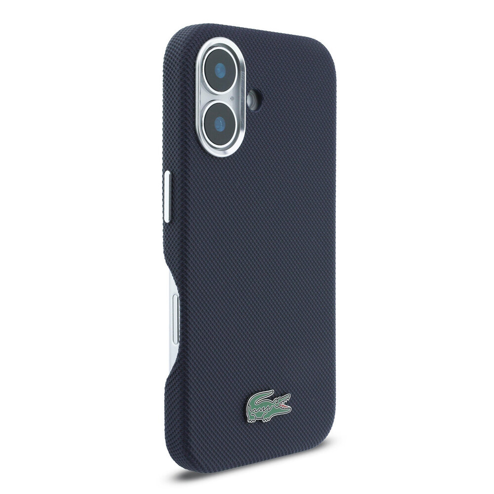 Lacoste Lacoste iPhone 16 Back-Cover hul - MagSafe - Metal Edges - Iconic Petit Pique Logo - Navy