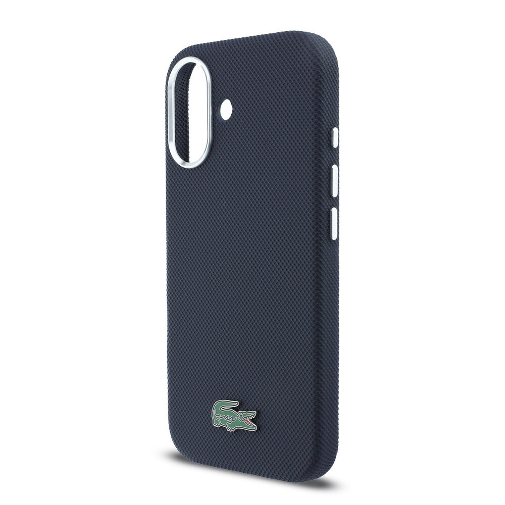 Lacoste Lacoste iPhone 16 Back-Cover hul - MagSafe - Metal Edges - Iconic Petit Pique Logo - Navy