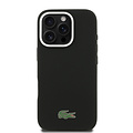 Lacoste Lacoste iPhone 16 Pro Max Back cover case - MagSafe - Metal Edges - Iconic Petit Pique Logo - Black