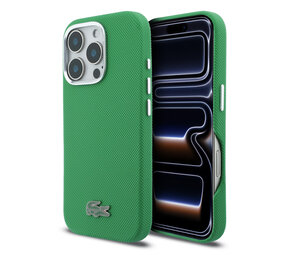 Lacoste Lacoste iPhone 16 Pro Max Back-Cover hul - MagSafe - Metal Edges - Iconic Petit Pique Logo - Estragon Green