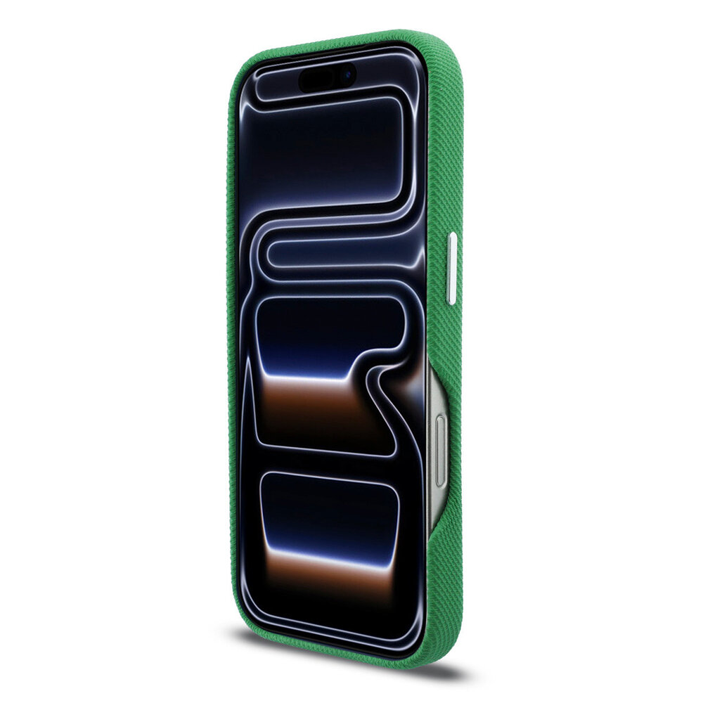 Lacoste Lacoste iPhone 16 Pro Max Back cover case - MagSafe - Metal Edges - Iconic Petit Pique Logo - Estragon Green