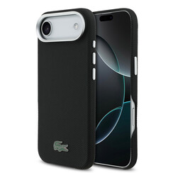 Lacoste iPhone 17 Air Back cover coque - Noir - MagSafe - Metal Edges - Iconic Petit Pique Logo