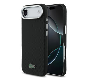 Lacoste Lacoste iPhone 17 Air Back-Cover hul - MagSafe - Metal Edges - Iconic Petit Pique Logo - Schwarz