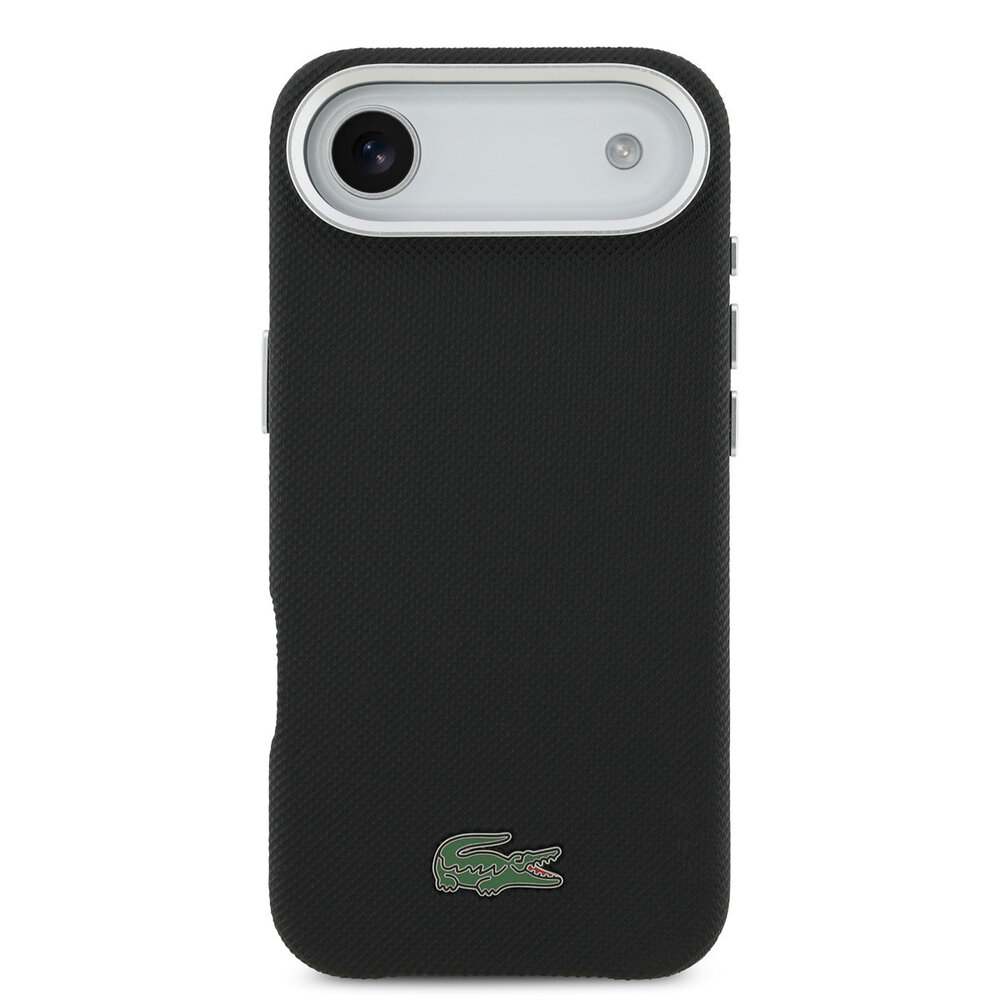 Lacoste Lacoste iPhone 17 Air Back cover case - MagSafe - Metal Edges - Iconic Petit Pique Logo - Black
