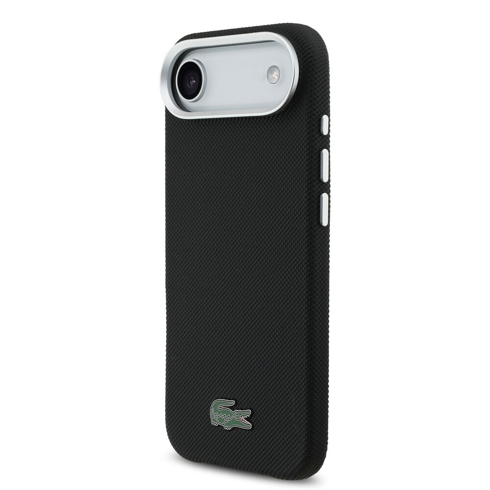 Lacoste Lacoste iPhone 17 Air Back-Cover hul - MagSafe - Metal Edges - Iconic Petit Pique Logo - Schwarz Lacoste Lacoste iPhone 17 Air Back-Cover hul - MagSafe - Metal Edges - Iconic Petit Pique Logo - Schwarz