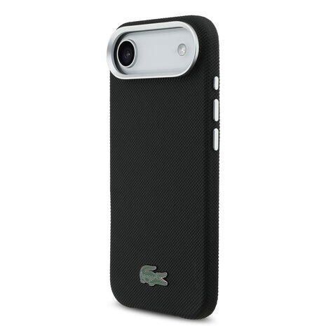 Lacoste Lacoste iPhone 17 Air Back-Cover hul - MagSafe - Metal Edges - Iconic Petit Pique Logo - Schwarz Lacoste Lacoste iPhone 17 Air Back-Cover hul - MagSafe - Metal Edges - Iconic Petit Pique Logo - Schwarz