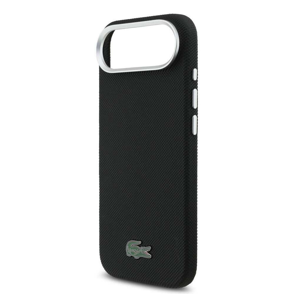 Lacoste Lacoste iPhone 17 Air Back-Cover hul - MagSafe - Metal Edges - Iconic Petit Pique Logo - Schwarz Lacoste Lacoste iPhone 17 Air Back-Cover hul - MagSafe - Metal Edges - Iconic Petit Pique Logo - Schwarz