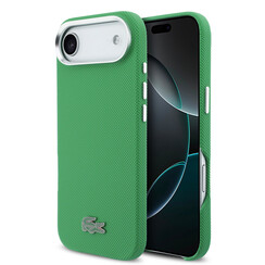 Lacoste iPhone 17 Air Back cover coque - Estragon Green - MagSafe - Metal Edges - Iconic Petit Pique Logo
