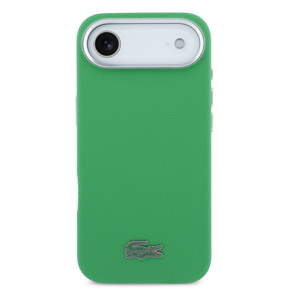 Lacoste Lacoste iPhone 17 Air Back-Cover hul - MagSafe - Metal Edges - Iconic Petit Pique Logo - Estragon Green Lacoste Lacoste iPhone 17 Air Back-Cover hul - MagSafe - Metal Edges - Iconic Petit Pique Logo - Estragon Green