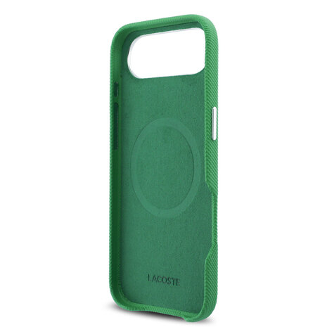 Lacoste Lacoste iPhone 17 Air Backcover hoesje - MagSafe - Metal Edges - Iconic Petit Pique Logo - Estragon Green