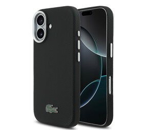 Lacoste Lacoste iPhone 17 Back cover coque - Noir - MagSafe - Metal Edges - Iconic Petit Pique Logo