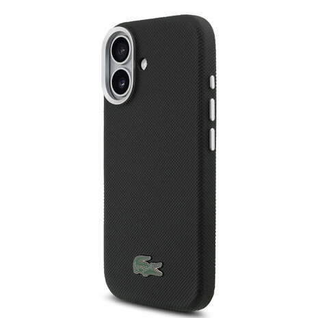 Lacoste Lacoste iPhone 17 Back-Cover hul - MagSafe - Metal Edges - Iconic Petit Pique Logo - Schwarz