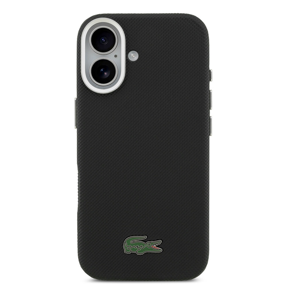 Lacoste Lacoste iPhone 17 Back cover case - MagSafe - Metal Edges - Iconic Petit Pique Logo - Black