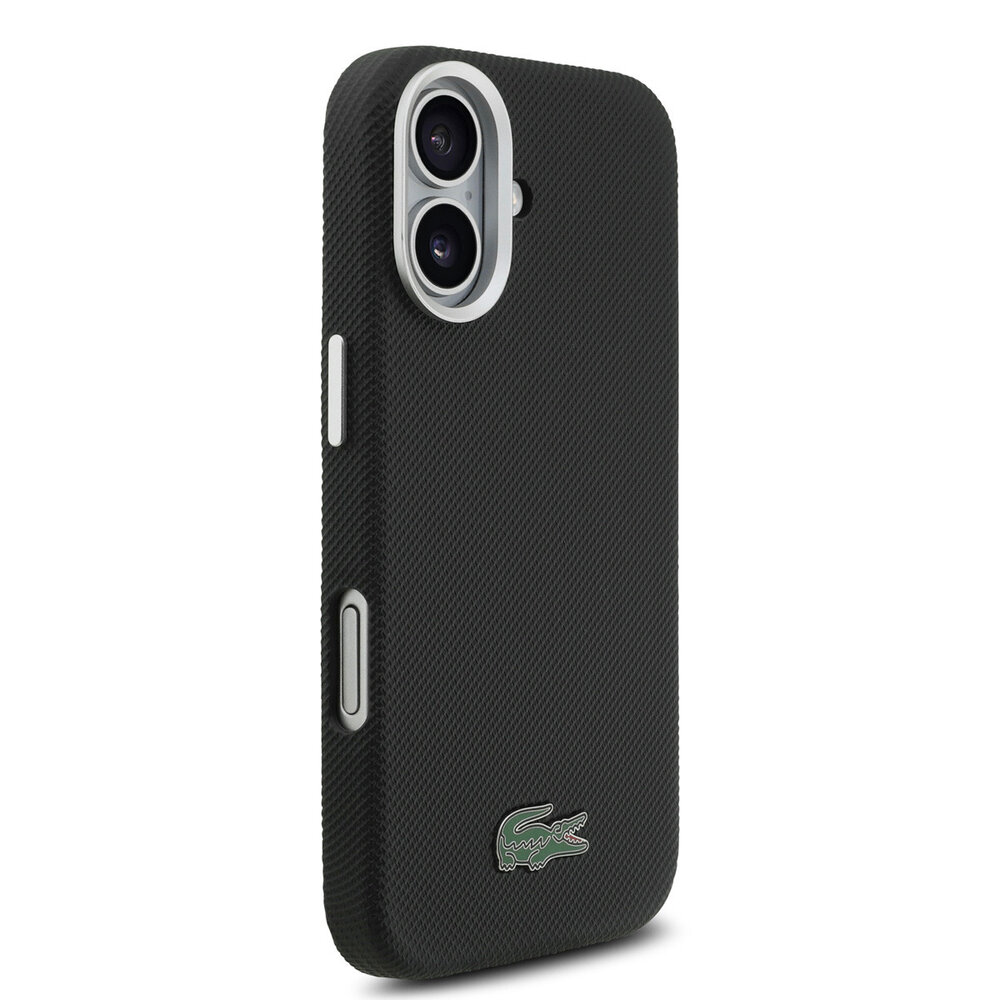 Lacoste Lacoste iPhone 17 Back-Cover hul - MagSafe - Metal Edges - Iconic Petit Pique Logo - Schwarz