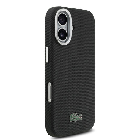Lacoste Lacoste iPhone 17 Back-Cover hul - MagSafe - Metal Edges - Iconic Petit Pique Logo - Schwarz