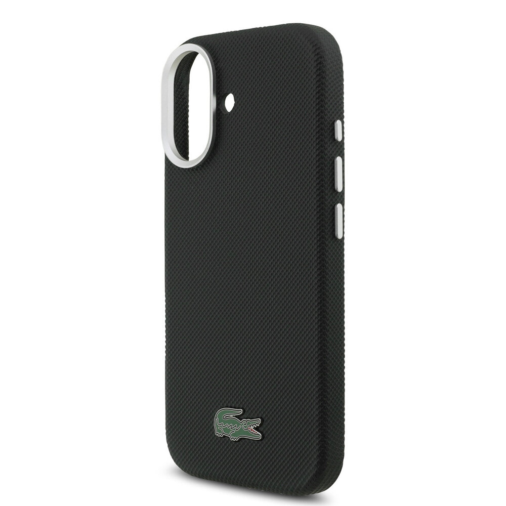 Lacoste Lacoste iPhone 17 Back cover coque - Noir - MagSafe - Metal Edges - Iconic Petit Pique Logo Lacoste Lacoste iPhone 17 Back cover coque - Noir - MagSafe - Metal Edges - Iconic Petit Pique Logo