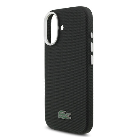 Lacoste Lacoste iPhone 17 Back-Cover hul - MagSafe - Metal Edges - Iconic Petit Pique Logo - Schwarz