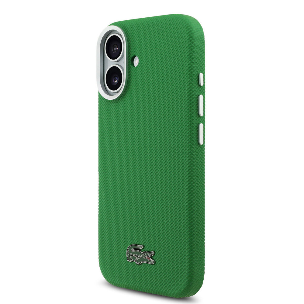 Lacoste Lacoste iPhone 17 Back cover coque - Estragon Green - MagSafe - Metal Edges - Iconic Petit Pique Logo