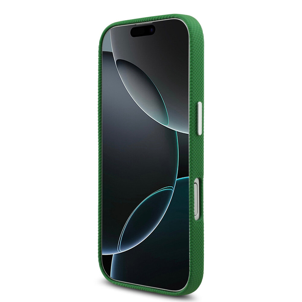 Lacoste Lacoste iPhone 17 Back cover coque - Estragon Green - MagSafe - Metal Edges - Iconic Petit Pique Logo