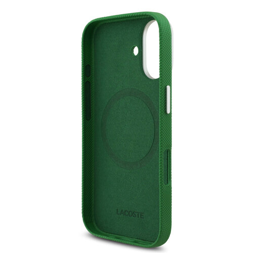 Lacoste Lacoste iPhone 17 Back cover coque - Estragon Green - MagSafe - Metal Edges - Iconic Petit Pique Logo