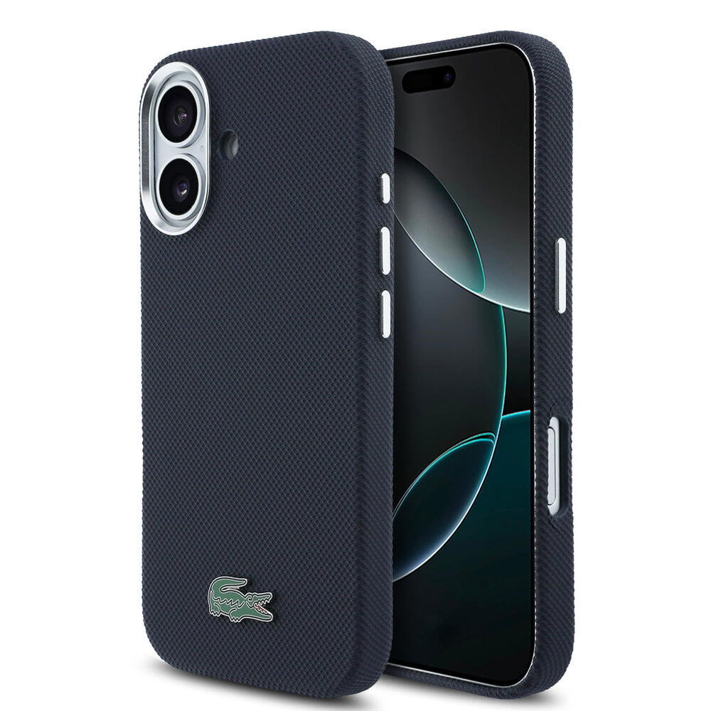 Lacoste Lacoste iPhone 17 Back cover case - MagSafe - Metal Edges - Iconic Petit Pique Logo - Navy