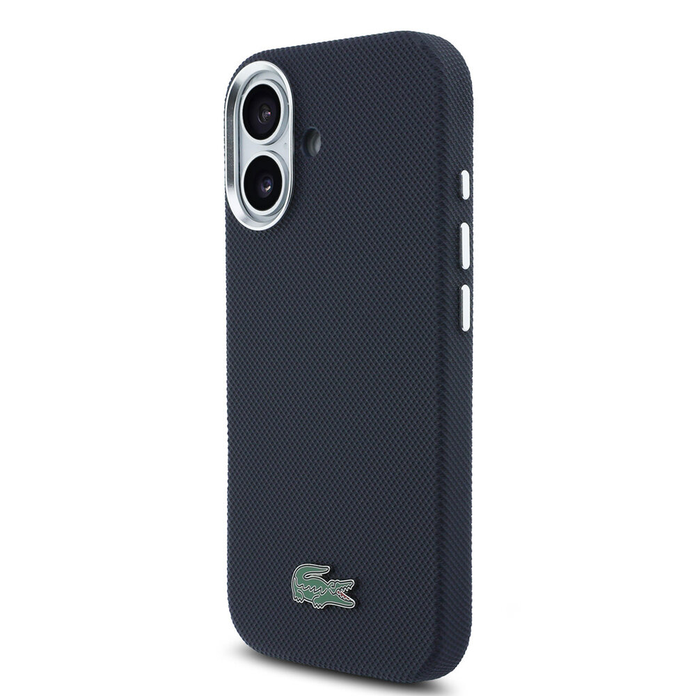 Lacoste Lacoste iPhone 17 Backcover hoesje - MagSafe - Metal Edges - Iconic Petit Pique Logo - Navy