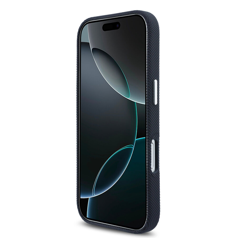 Lacoste Lacoste iPhone 17 Backcover hoesje - MagSafe - Metal Edges - Iconic Petit Pique Logo - Navy