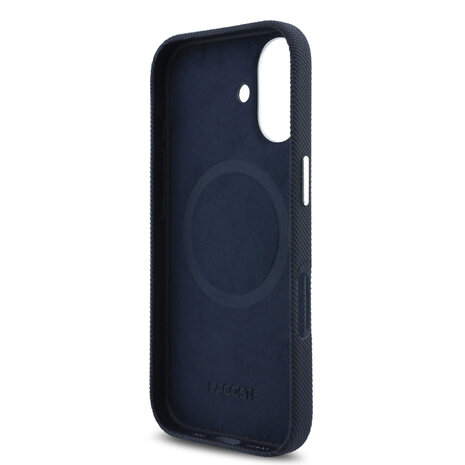 Lacoste Lacoste iPhone 17 Back cover coque - Navy - MagSafe - Metal Edges - Iconic Petit Pique Logo