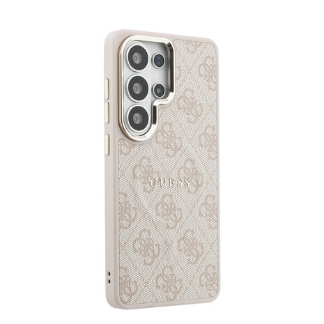 Guess Guess Galaxy S26 Ultra Backcover hoesje - Magsafe PU Leather - 4G Classic Logo - Gold Edge - Roze