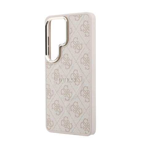 Guess Guess Galaxy S26 Ultra Back cover case - Magsafe PU Leather - 4G Classic Logo - Gold Edge - Pink