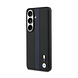 BMW BMW Galaxy S26 Back-Cover hul - MagSafe PU Leather - Perforated Blue Stripe - Schwarz