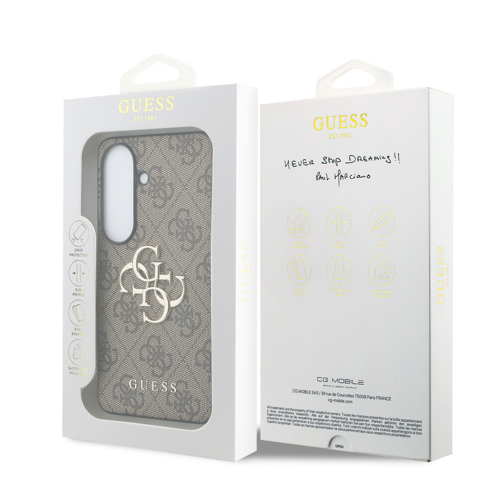 Guess Guess Galaxy S26 Back-Cover hul - 4G - Big Metal Logo - Braun
