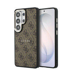 Guess Galaxy S26 Ultra Backcover hoesje - Magsafe PU Leather - 4G Classic Logo - Gold Edge - Bruin