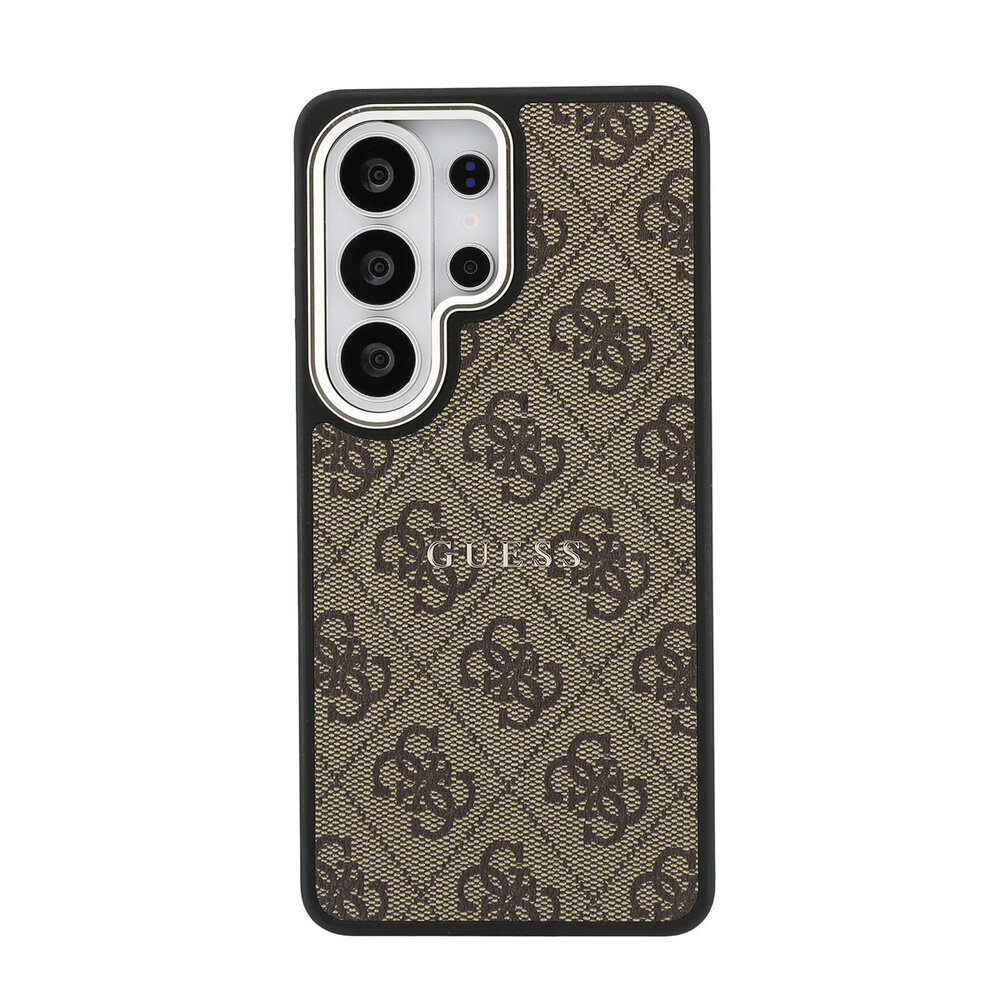 Guess Guess Galaxy S26 Ultra Backcover hoesje - Magsafe PU Leather - 4G Classic Logo - Gold Edge - Bruin