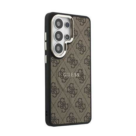 Guess Guess Galaxy S26 Ultra Back-Cover hul - Magsafe PU Leather - 4G Classic Logo - Gold Edge - Braun