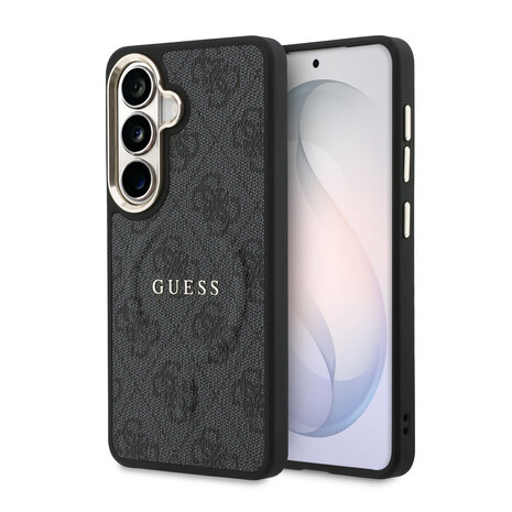 Guess Guess Galaxy S26 Back cover coque - Magsafe PU Leather - 4G Classic Logo - Gold Edge - Noir