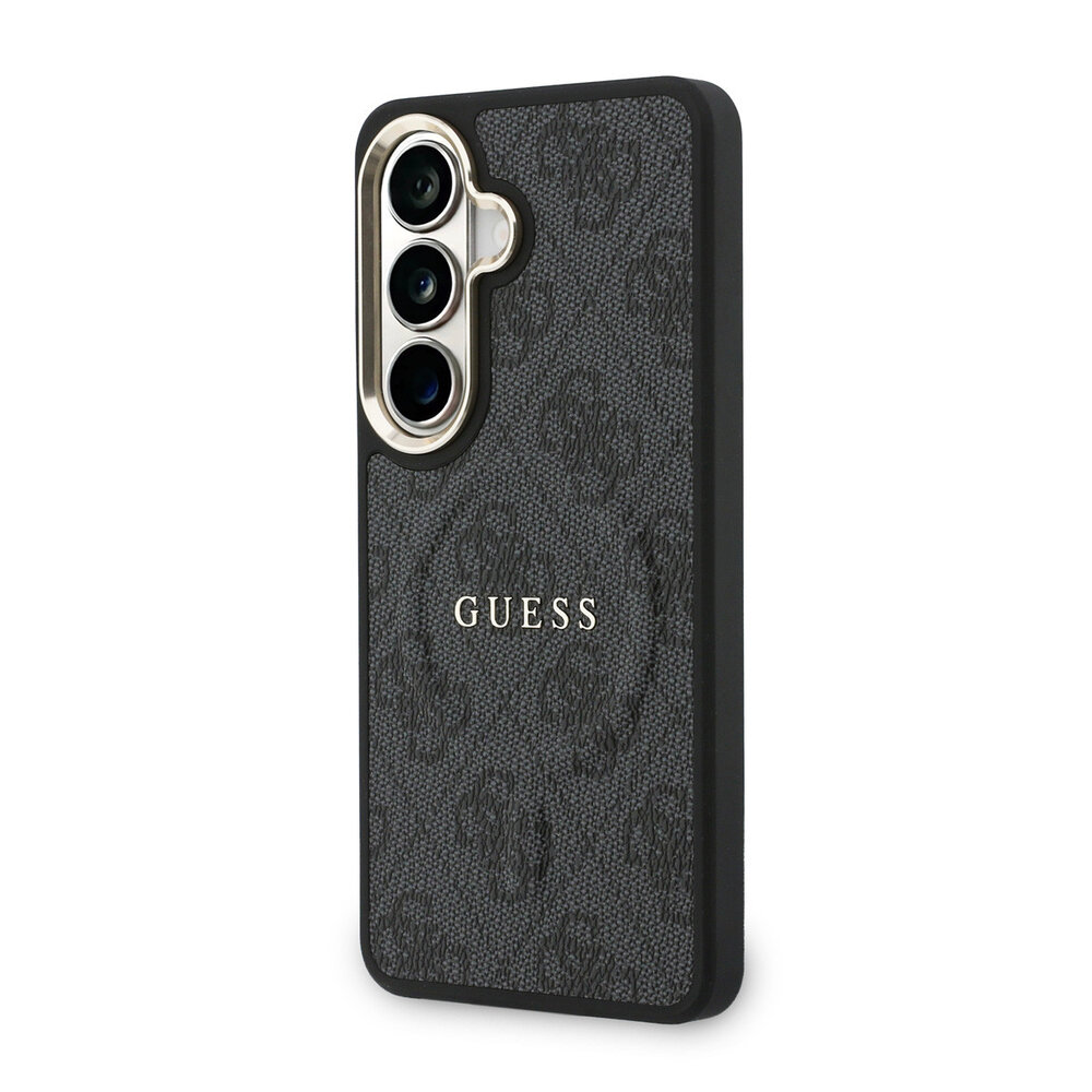 Guess Guess Galaxy S26 Back cover coque - Magsafe PU Leather - 4G Classic Logo - Gold Edge - Noir