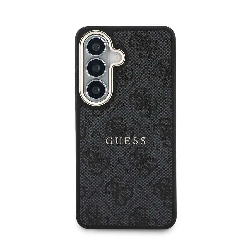 Guess Guess Galaxy S26 Backcover hoesje - Magsafe PU Leather - 4G Classic Logo - Gold Edge - Zwart