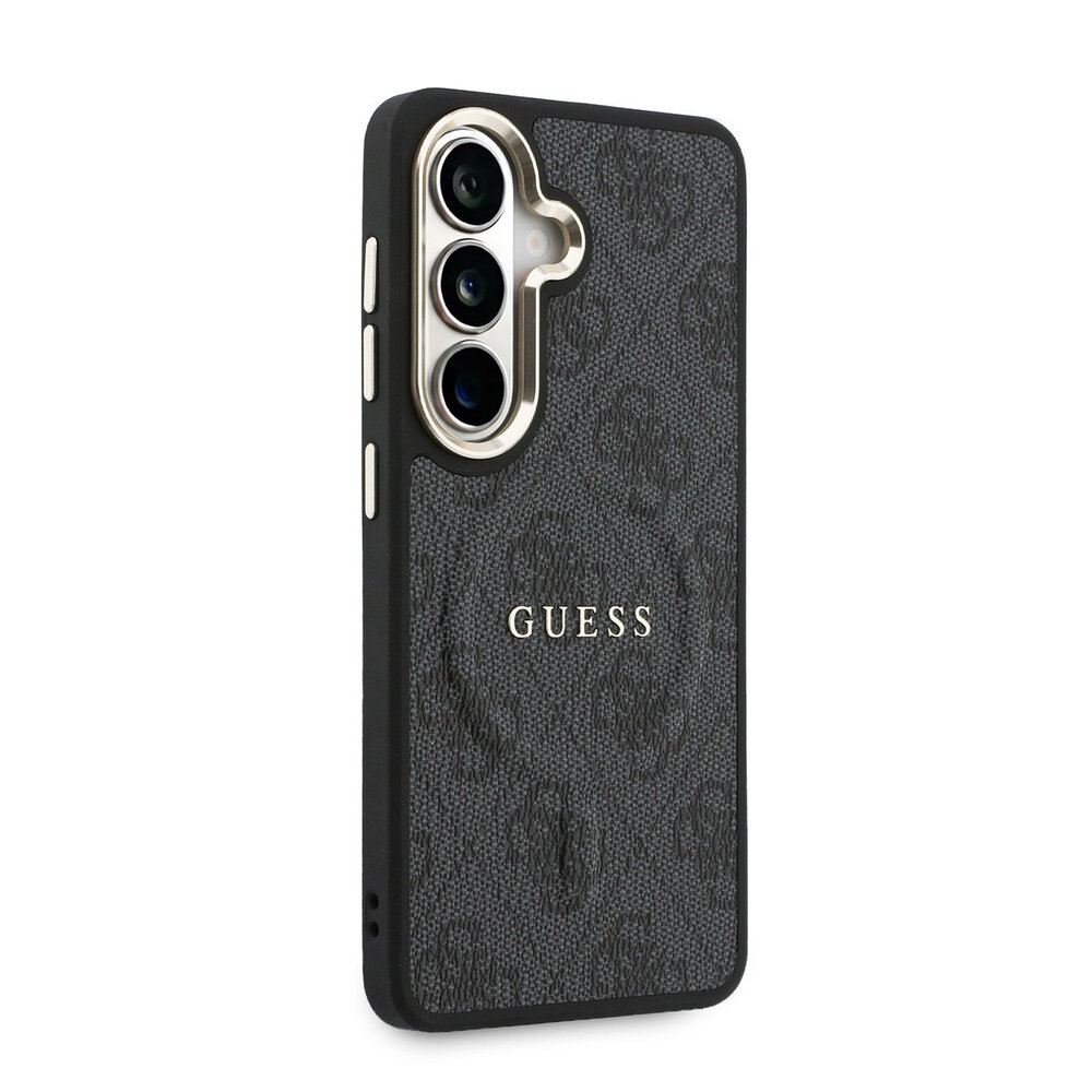 Guess Guess Galaxy S26 Back cover case - Magsafe PU Leather - 4G Classic Logo - Gold Edge - Black