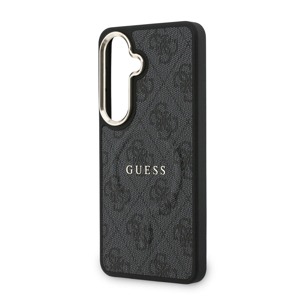 Guess Guess Galaxy S26 Back cover case - Magsafe PU Leather - 4G Classic Logo - Gold Edge - Black