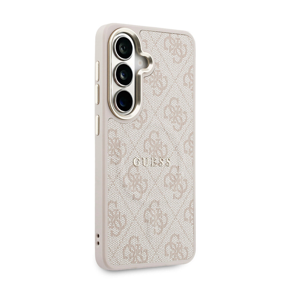 Guess Guess Galaxy S26 Back cover case - Magsafe PU Leather - 4G Classic Logo - Gold Edge - Pink