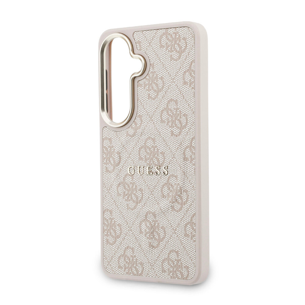 Guess Guess Galaxy S26 Backcover hoesje - Magsafe PU Leather - 4G Classic Logo - Gold Edge - Roze
