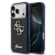 Guess Guess iPhone 17 Pro Max Back cover coque - 4G Script Metal Logo - Silver Edge - Navy