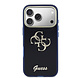Guess Guess iPhone 17 Pro Max Backcover hoesje - 4G Script Metal Logo - Silver Edge - Navy
