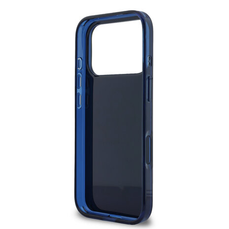 Guess Guess iPhone 17 Pro Max Back cover coque - 4G Script Metal Logo - Silver Edge - Navy