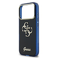 Guess Guess iPhone 17 Pro Max/iPhone 18 Pro Max Handyhülle 4G Schriftzug aus Metall Silberfarbener Rand - Marineblau