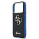 Guess Guess iPhone 17 Pro Max Back cover coque - 4G Script Metal Logo - Silver Edge - Navy
